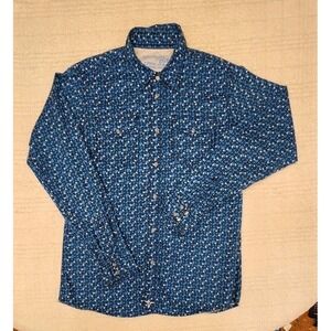 Wrangler 20X Shirt Boys XL Blue‎ Plaid Western Pearl Snap Kids Long Sleeve